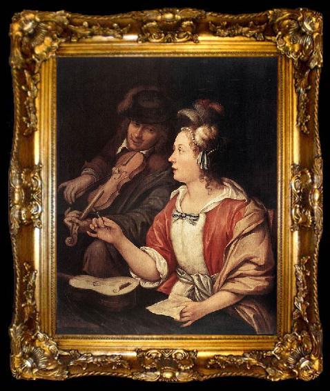 framed  Frans van Mieris The Music Lesson, ta009-2